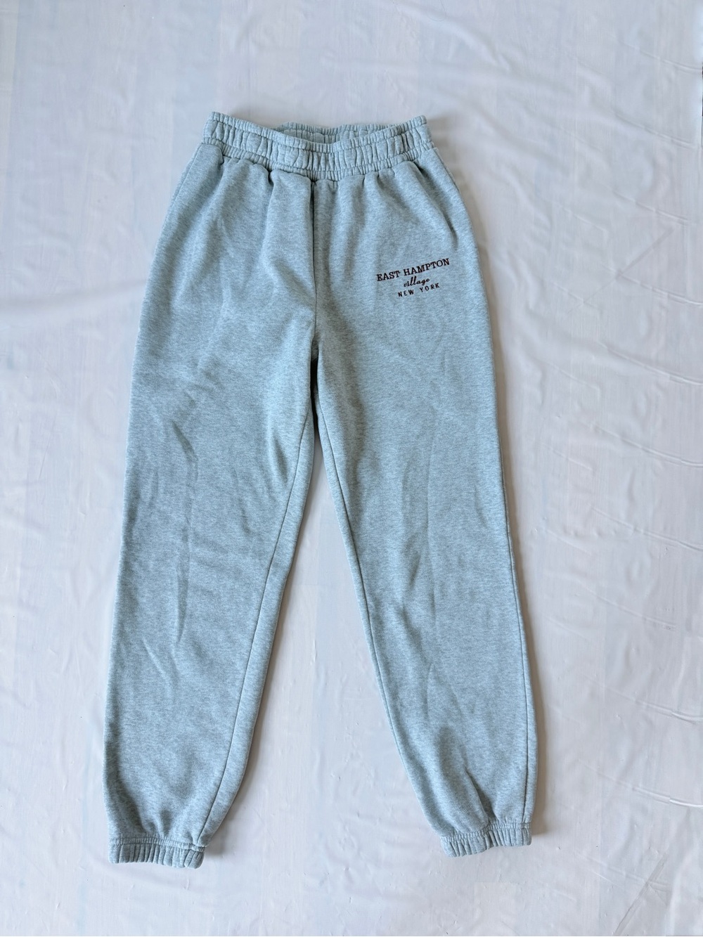 East Hampton Village NY Joggers Sweatpants Light Gray ⁠fleece Unisex women's M